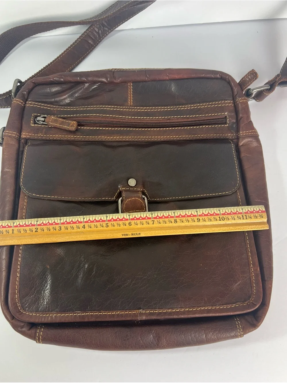 Jack Georges‎ Vintage Brown Heavy Leather  Shoulder Bag Satchel
